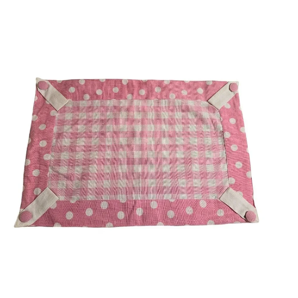 Vintage Pink Gingham & Polka Dot Placemats‎ Set of 12